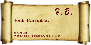 Hock Barnabás névjegykártya